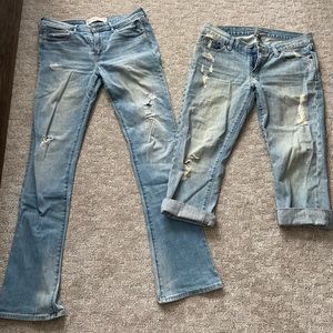 TWO pairs of Abercrombie & Fitch Light Faded Jeans
